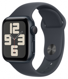 Apple Watch SE 2024 GPS 40mm Midnight Aluminium Case with Midnight Sport Band - M/L MXE93
