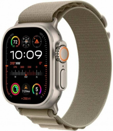 Apple Watch Ultra 2 GPS 49mm Titanium Case with Olive Alpine Loop 