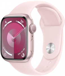 Apple Watch Series 9 GPS 45mm Pink Aluminium Case with Light Pink Sport Band - M/L