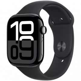 Apple Watch Series 10 GPS 46mm Jet Black Al Case w Black SB - M/L MWWQ3
