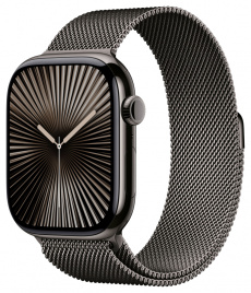 Apple Watch Series 10 GPS + Cellular 46mm Slate Titanium Case with Slate Milanese Loop - M/L