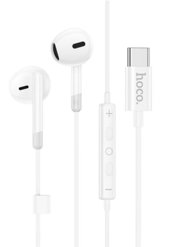 н-ки HOCO M109 Type-C Sunny digital wire control earphones with microphone white фото 1
