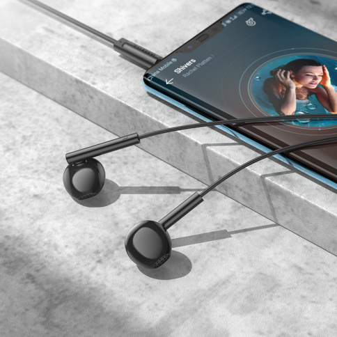 Н-ки Borofone BM76 Ocean universal earphones with microphone black фото 3