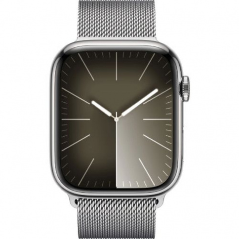 Apple Watch Series 9 GPS + Cellular 45mm Silver Stainless Steel Case with Silver Milanese Loop фото 2