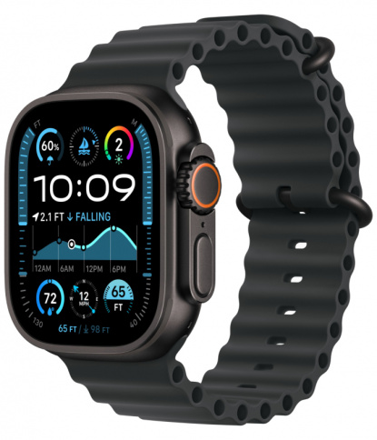 Apple Watch Ultra 2 GPS + Cellular 49mm Black Titanium Case with Black Ocean Band MX4P3 фото 1