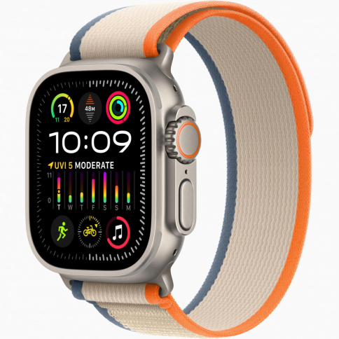 Apple Watch Ultra 2 GPS 49mm Titanium Case with Orange/Beige Trail Loop - M/L фото 1