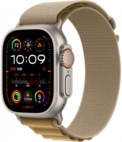 Apple Watch Ultra 2 GPS + Cellular 49mm Natural Titanium Case with Tan Alpine Loop - L MX4H3 фото 1