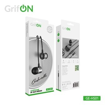 Наушники GrifON GE-HS01 3.5mm с микрофон. вакуум black фото 1