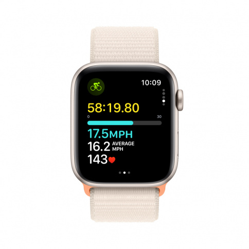 Apple Watch SE 2023 GPS 44mm Starlight Aluminum Case with Starlight Sport Loop (MRE63) фото 7