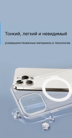 Чехол для iPhone 16 Pro Max USAMS Ice Magnet с MagSafe  фото 4
