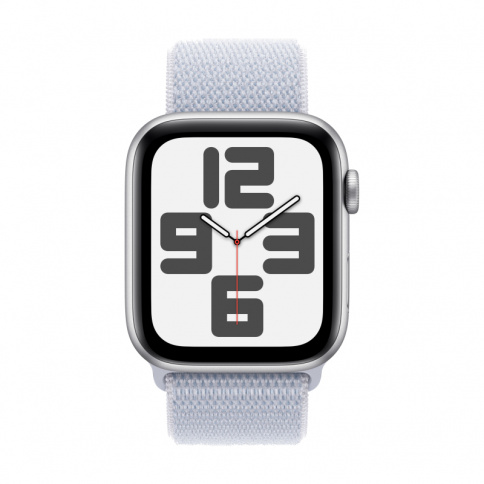 Apple Watch SE 2024 GPS 44mm Silver Aluminium Case with Cloud Blue Loop Band MXET3 фото 2