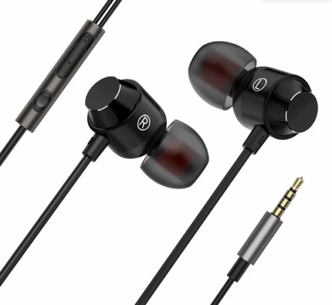 Наушники GrifON GE-HS08 3.5mm с микрофон. вакуум black фото 1