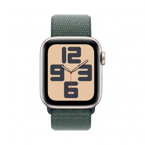 Apple Watch SE 2024 GPS 40mm Starlight Aluminium Case with Lake Green Loop Band MXEH3 фото 2