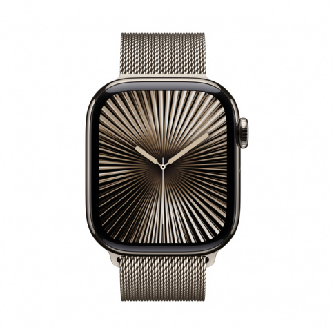 Apple Watch Series 10 GPS + Cellular 42mm Natural Titanium Case with Natural Milanese Loop фото 2