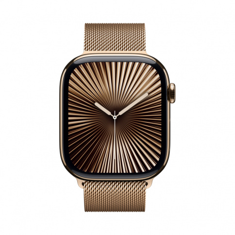 Apple Watch Series 10 GPS + Cellular 46mm Gold Titanium Case with Gold Milanese Loop - M/L фото 2