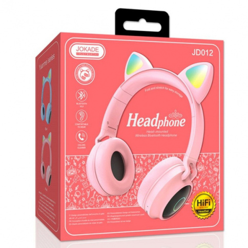 Наушники Jokade JD012 bluetooth полноразмерные pink фото 3