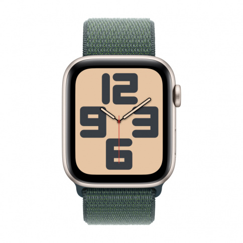 Apple Watch SE 2024 GPS 44mm Starlight Aluminium Case with Lake Green Loop Band MXEW3 фото 2