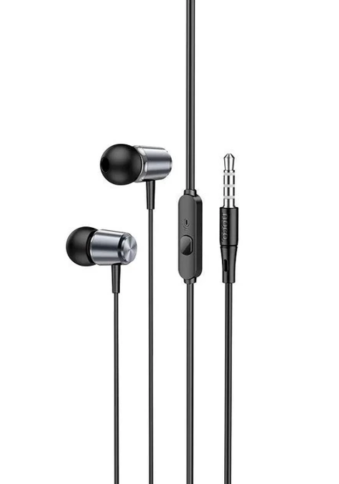 н-ки HOCO M108 Spring metal universal earphones with mic metal gray фото 1