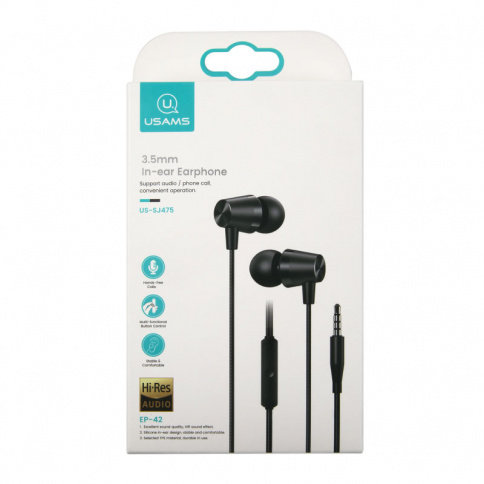Наушники USAMS EP42 3.5mm black фото 3