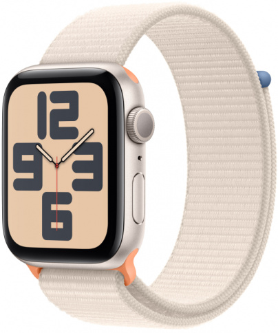 Apple Watch SE 2023 GPS 44mm Starlight Aluminum Case with Starlight Sport Loop (MRE63) фото 1