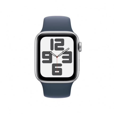 Apple Watch SE 2023 GPS 40mm  Silver Aluminum Case with Storm Blue Sport Band (M/L MRE23) фото 2