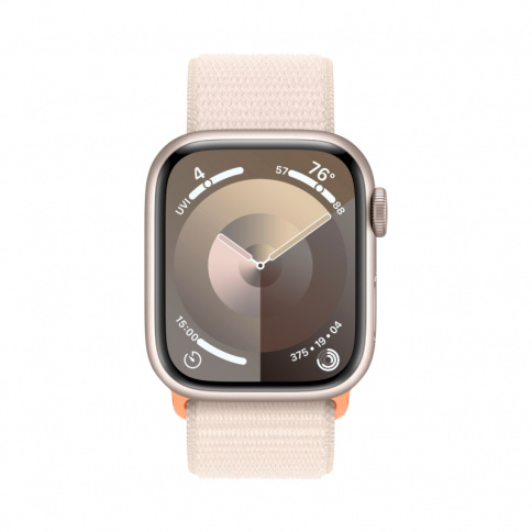 Apple Watch Series 9 GPS 45mm Starlight Aluminium Case with Starlight Sport Loop фото 2
