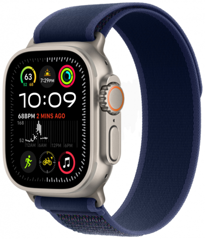 Apple Watch Ultra 2 GPS + Cellular 49mm Natural Titanium Case with Blue Trail Loop - M/L MX4L3 фото 1