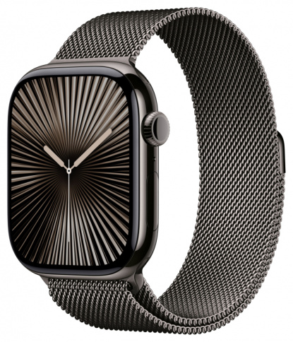 Apple Watch Series 10 GPS + Cellular 46mm Slate Titanium Case with Slate Milanese Loop - M/L фото 1