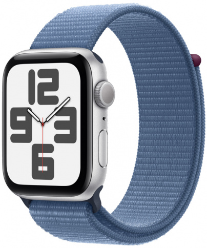 Apple Watch SE 2023 GPS 44mm Silver Aluminium Case with Silver Winter Blue Sport Loop (MREF3) фото 1